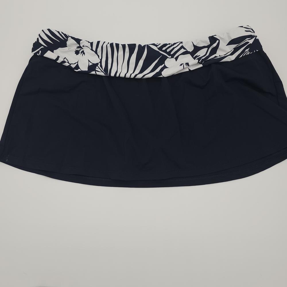 Lauren Ralph Lauren Tropical Swim Skirt 10 Beach Resortwear Vacation Navy/White